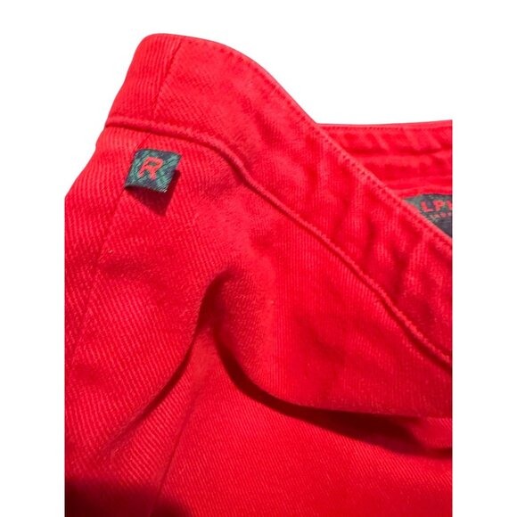 Ralph Lauren Black Label Cherry Red High-Waisted Cotton Straight Leg Pants Sz. 4 - Picture 2 of 8